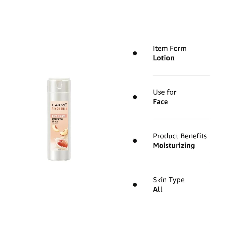 Lakme Peach Milk Moisturizer Body Lotion, 200 ml-8.webp